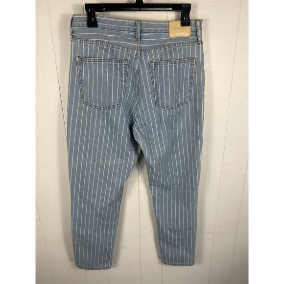 Everlane The 90’s Cheeky Button Fly Ankle Pinstripe Women 29 Crop Jean - Picture 4 of 6